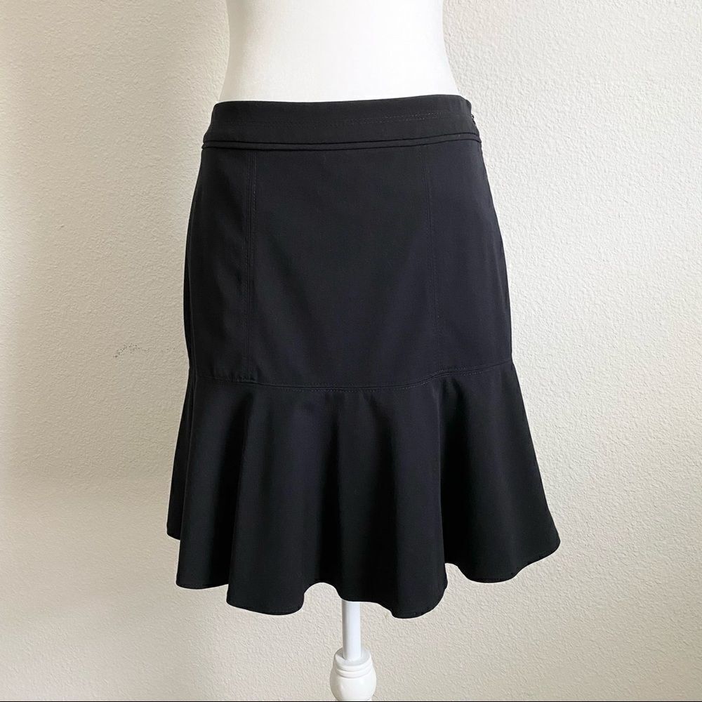 White House Black Market Black Ruffle Skirt 2